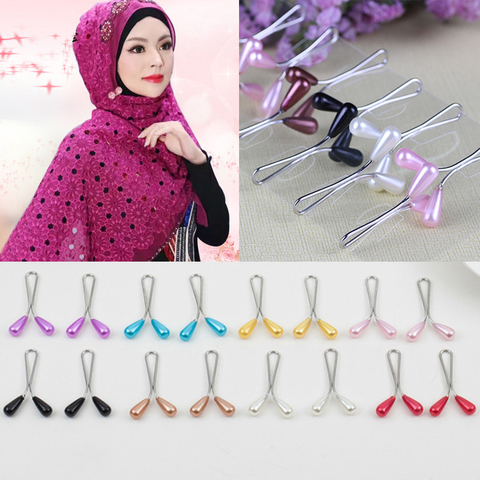 New 12 pcs Water Drop Arabic Muslim Epingle Hijab Pins For Scarf Pearl Clip  Pin Headscarf Shawl Scarf Accessories Lady Clips - Price history & Review